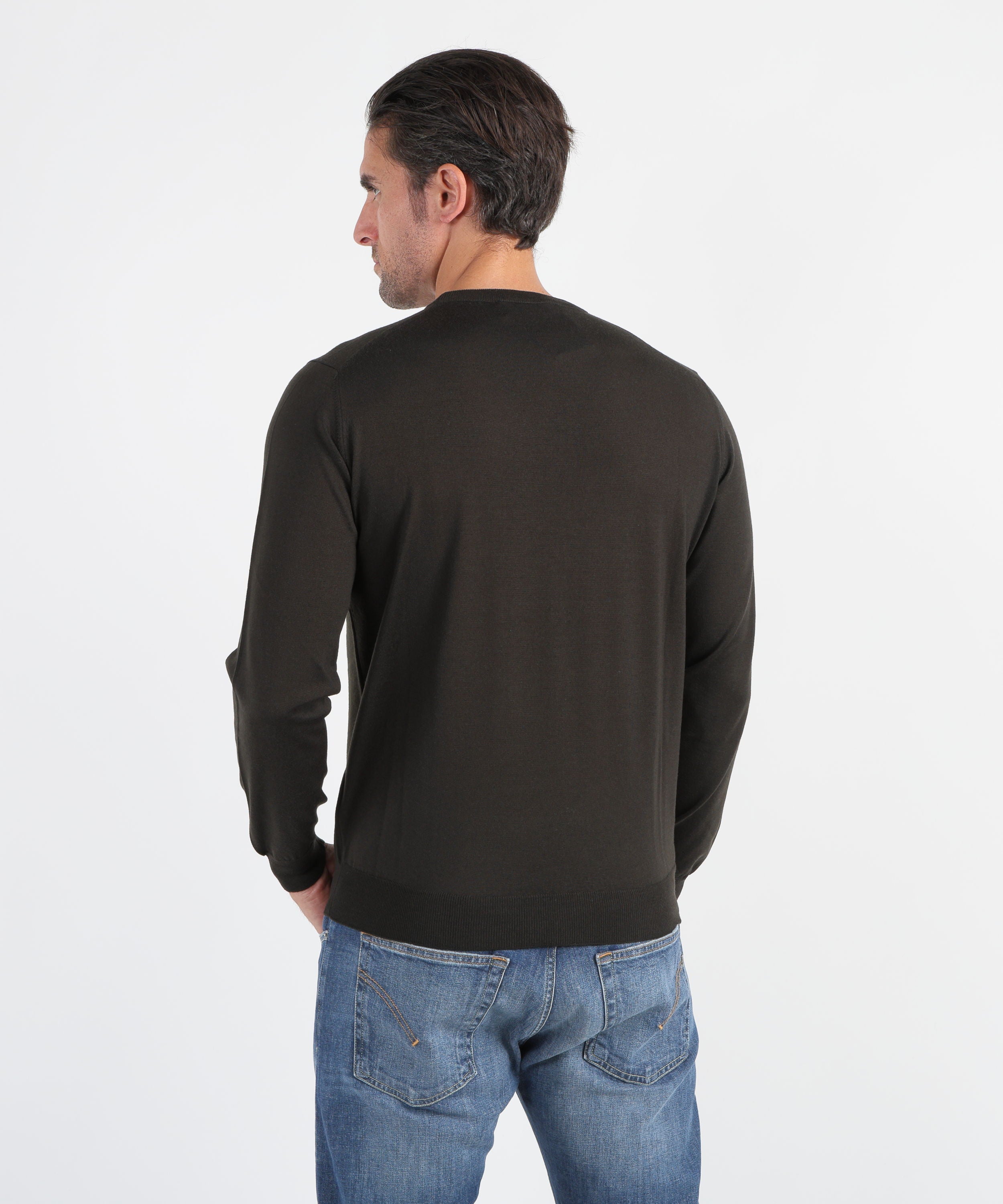 Maglie FILIPPO DE LAURENTIIS Maglia girocollo in lana super fine Militare | FILIPPO DE LAURENTIIS