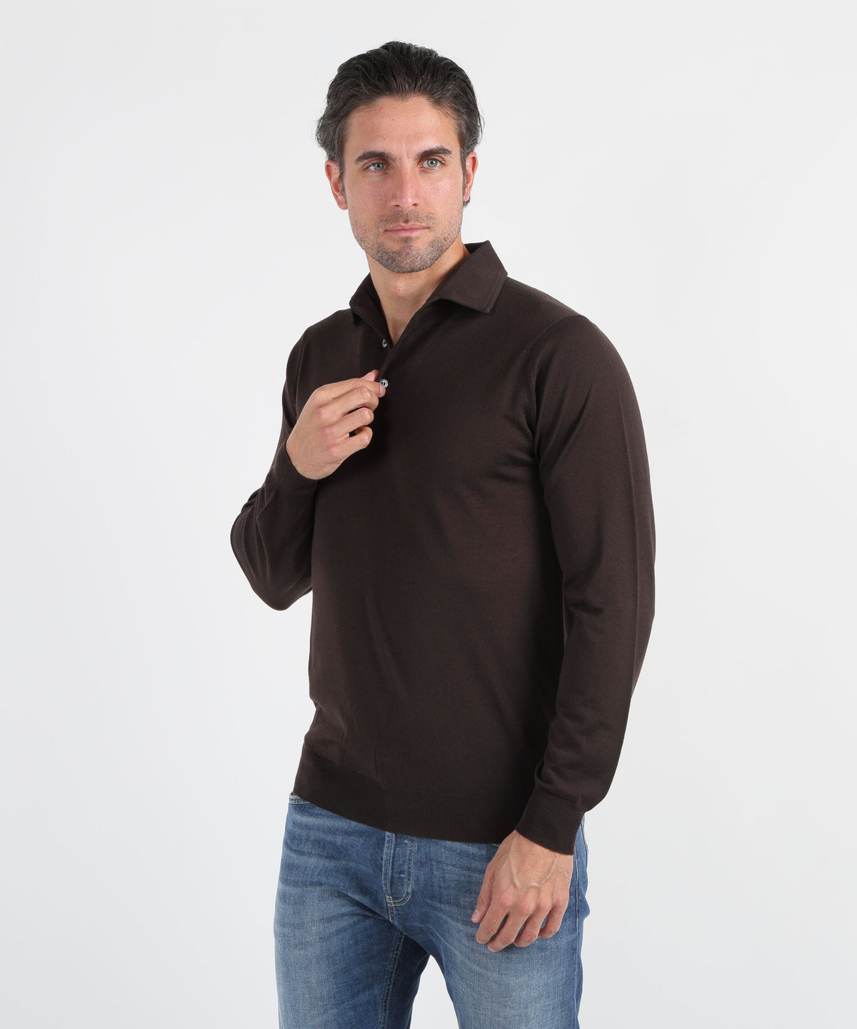 Polo shirts FILIPPO DE LAURENTIIS three-button polo shirt Caffe' | FILIPPO DE LAURENTIIS