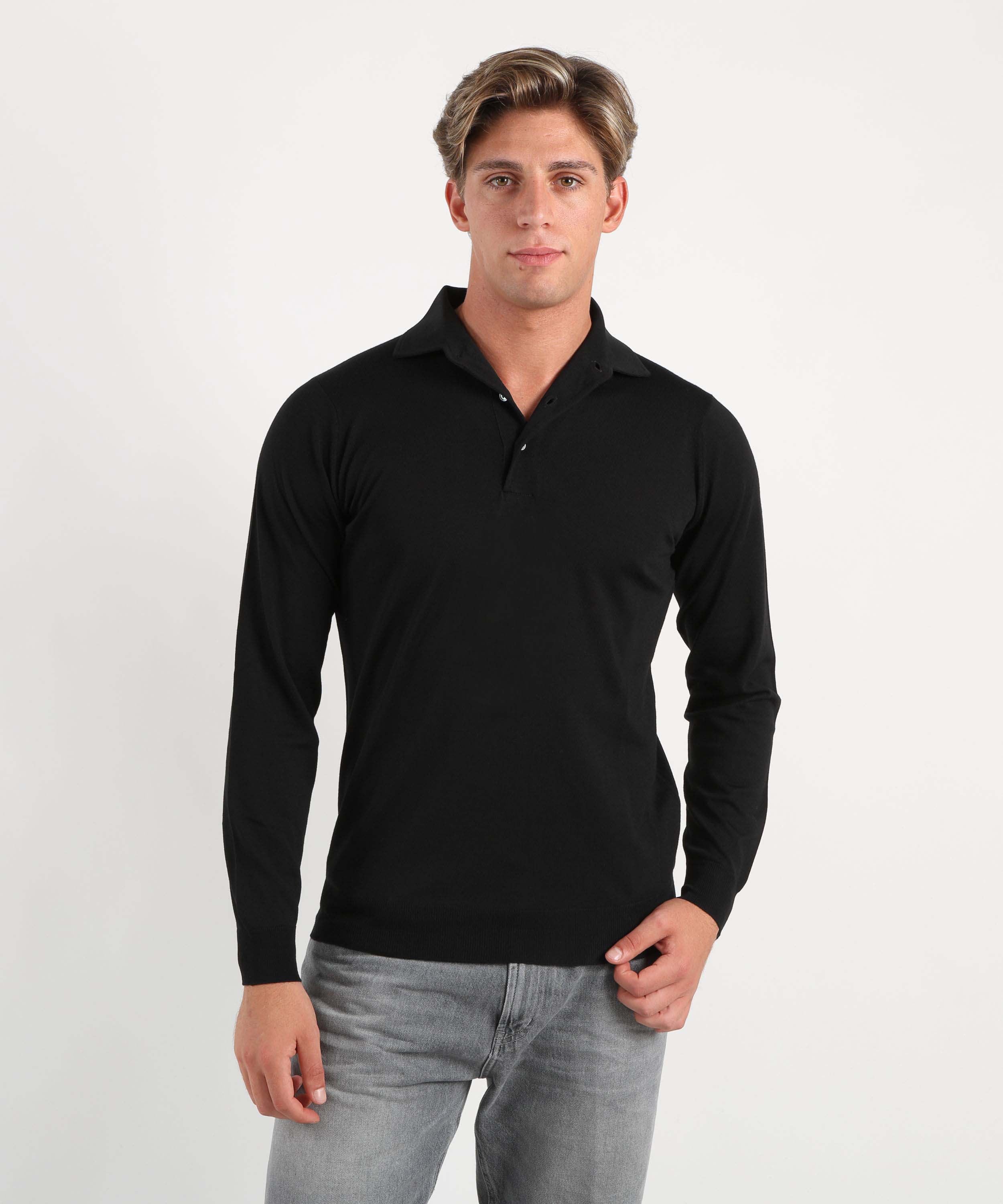 Polo shirts FILIPPO DE LAURENTIIS three-button polo shirt Nero | FILIPPO DE LAURENTIIS