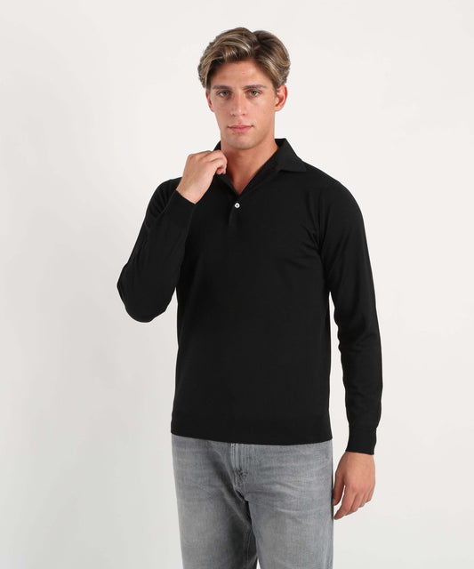 Polo shirts FILIPPO DE LAURENTIIS three-button polo shirt Nero | FILIPPO DE LAURENTIIS