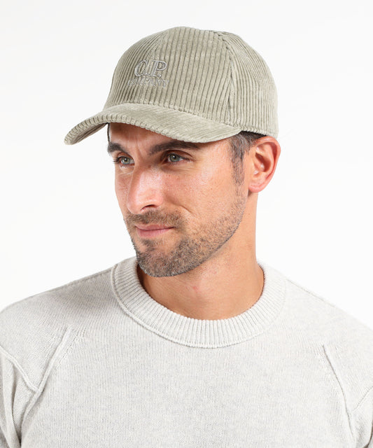 Cappelli C.P. COMPANY 350 Stripes Corduroy Baseball Cap Grigio | C.P. COMPANY