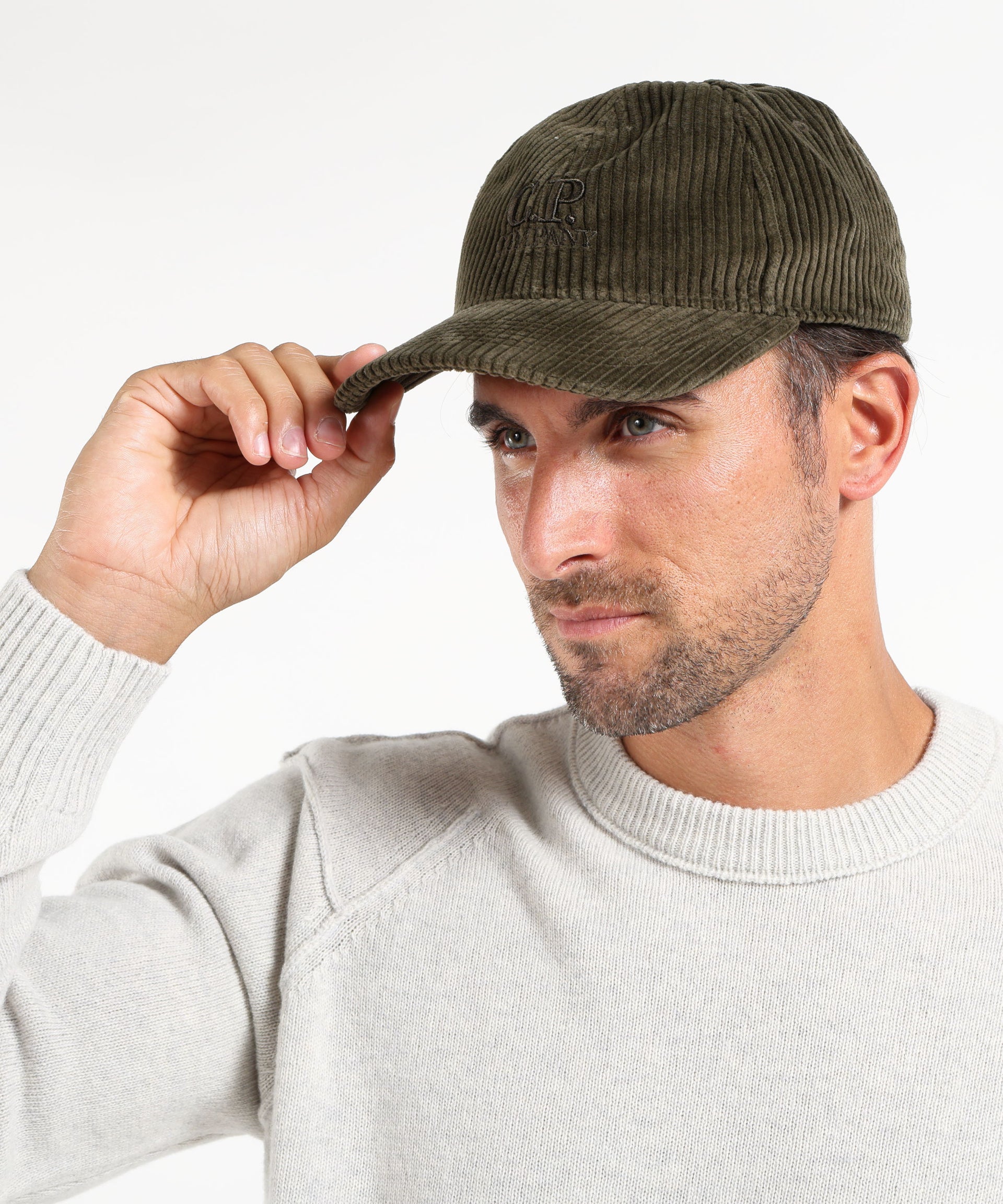 C.P. COMPANY 350 Stripes Corduroy Baseball Cap