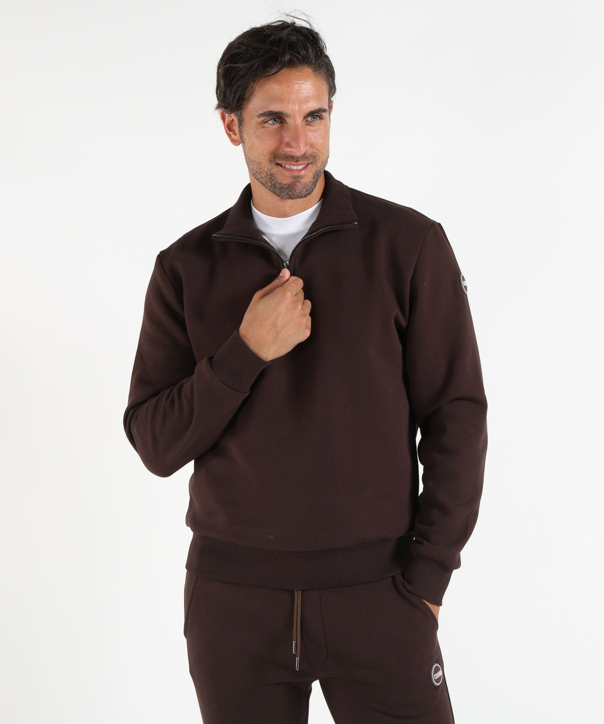 Felpe COLMAR Felpa Uomo Colmar Originals in Cotone Felpato Marrone scuro | COLMAR