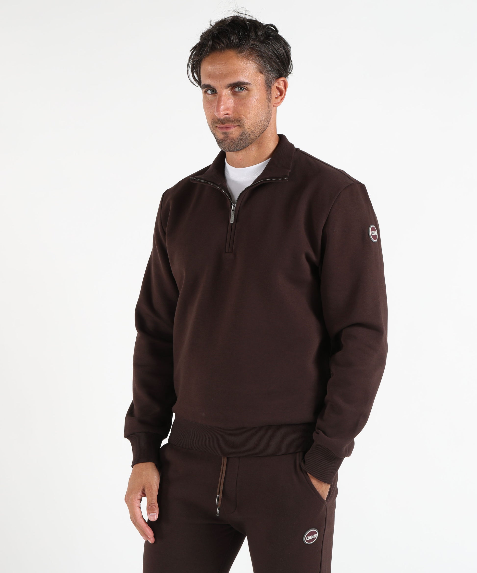 Felpe COLMAR Felpa Uomo Colmar Originals in Cotone Felpato Marrone scuro | COLMAR