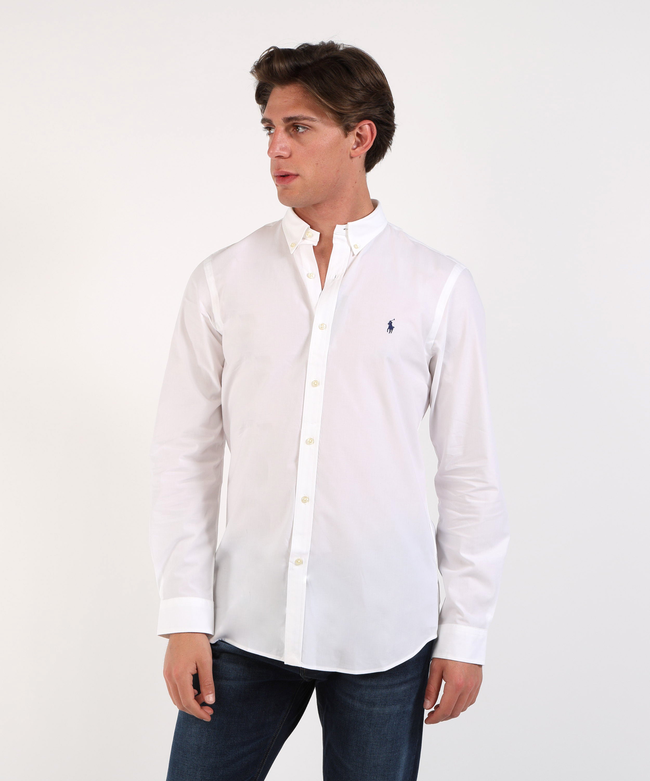 Camicie POLO RALPH LAUREN Camicia Polo Ralph Lauren in popeline con logo ricamato Bianco | POLO RALPH LAUREN