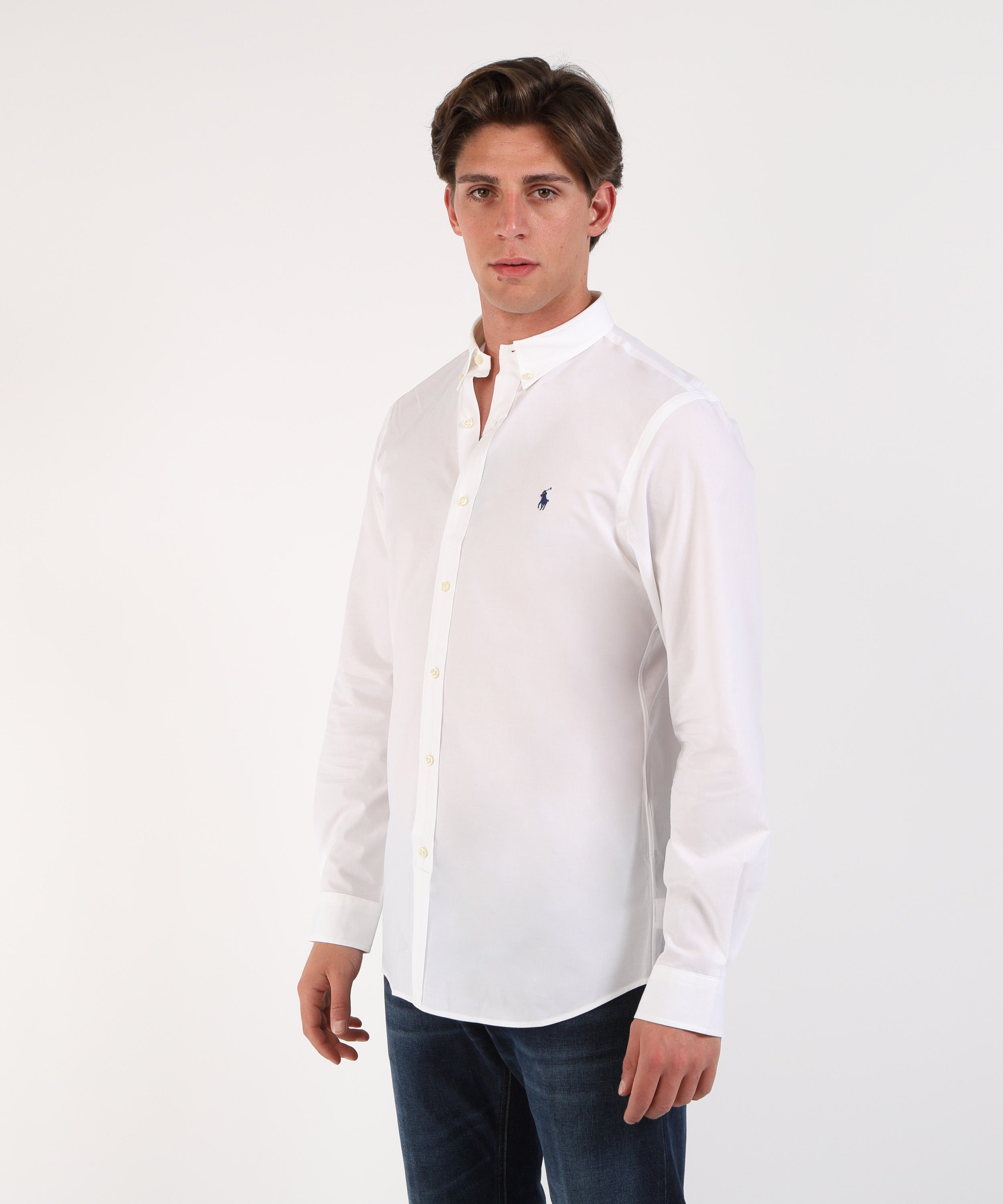 Camicie POLO RALPH LAUREN Camicia Polo Ralph Lauren in popeline con logo ricamato Bianco | POLO RALPH LAUREN