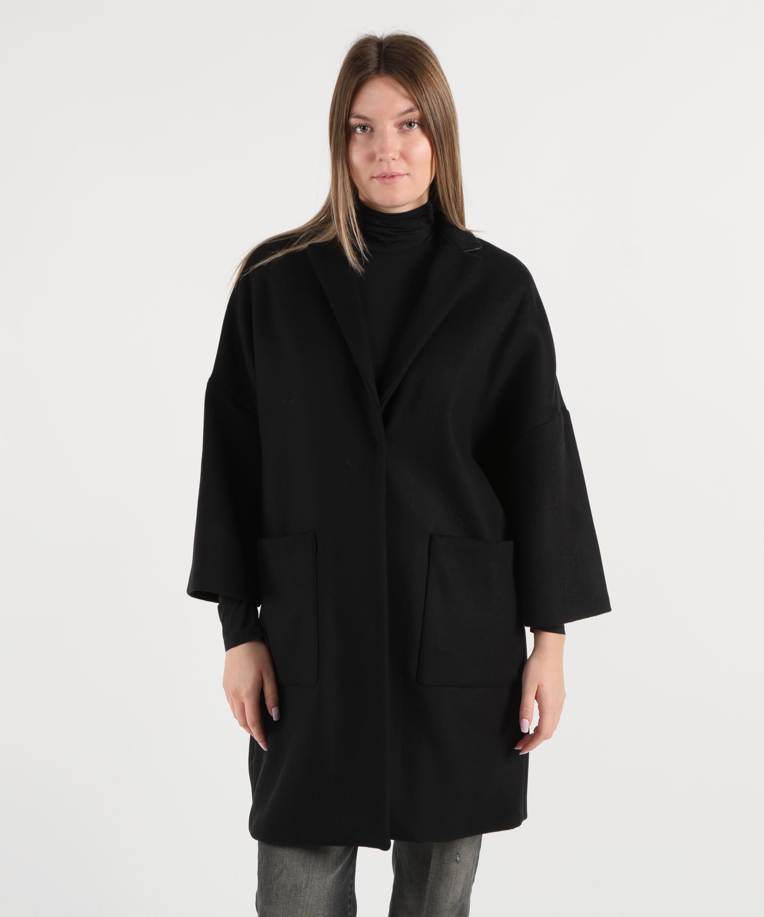 Cappotti SEMICOUTURE Cappotto sigmund Nero | SEMICOUTURE