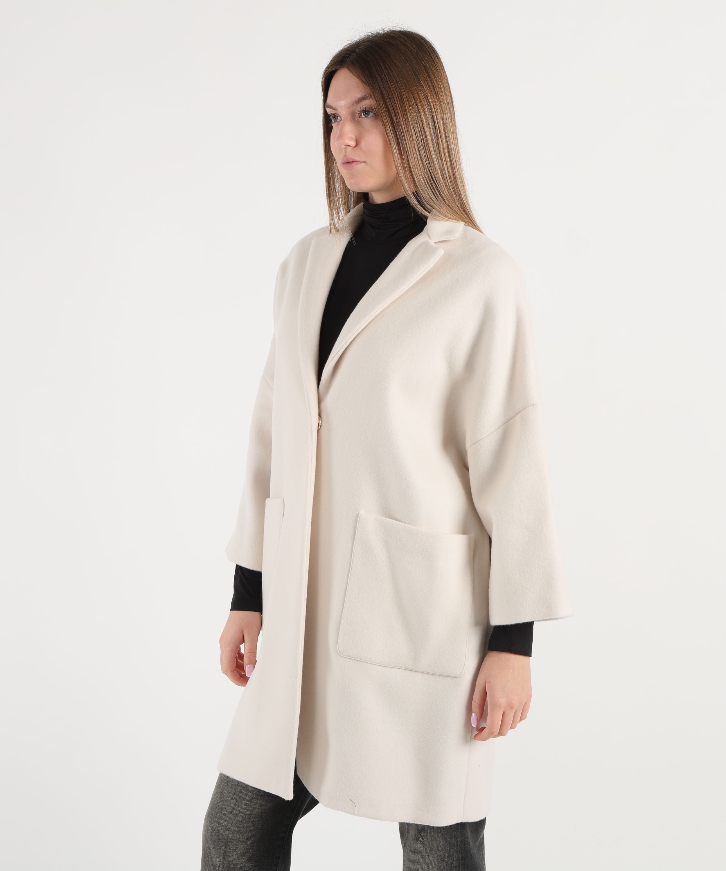 Cappotti SEMICOUTURE Cappotto sigmund Panna | SEMICOUTURE