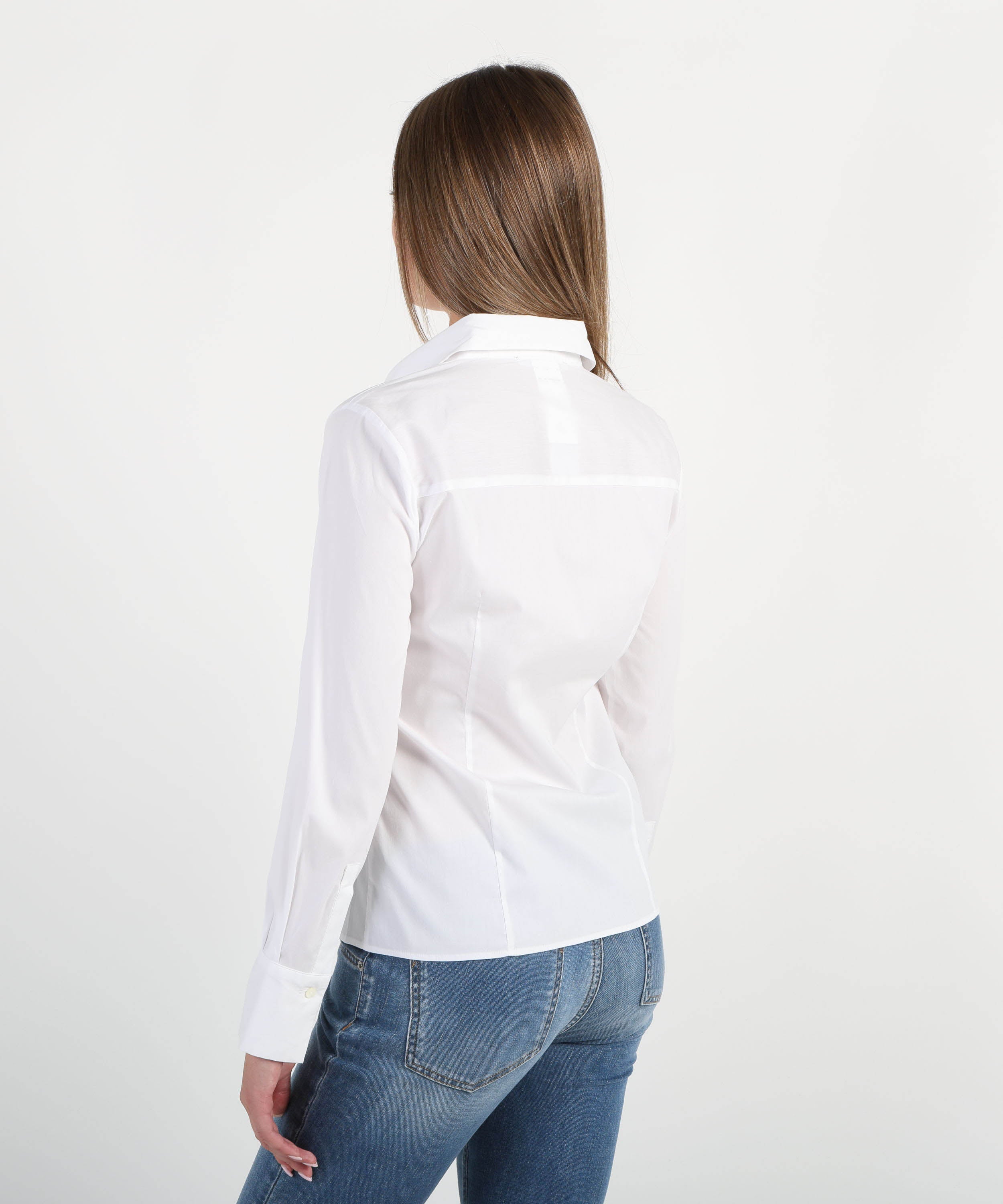 Camicie PENNYBLACK Camicia Donna Slim Fit in Popeline Stretch Bianco | PENNYBLACK