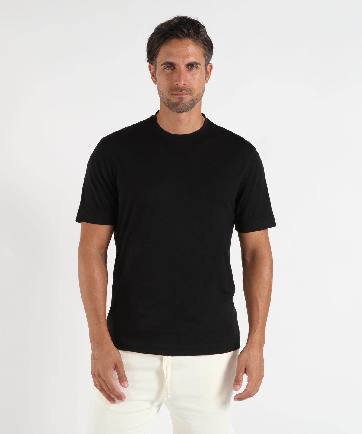 T-shirt ARCHIVIUM T-Shirt Uomo Tecnica in Merino Wool Off Gravity Nero | ARCHIVIUM