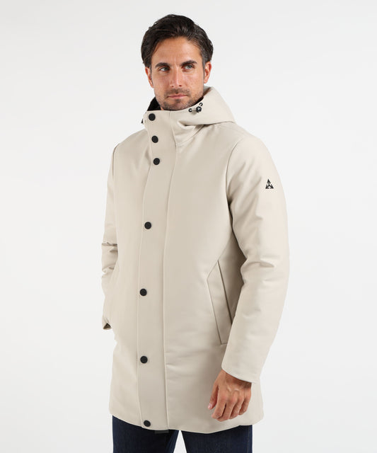Parka HESKIMO Parka Uomo Lungo Tech Bended Imbottito Beige | HESKIMO