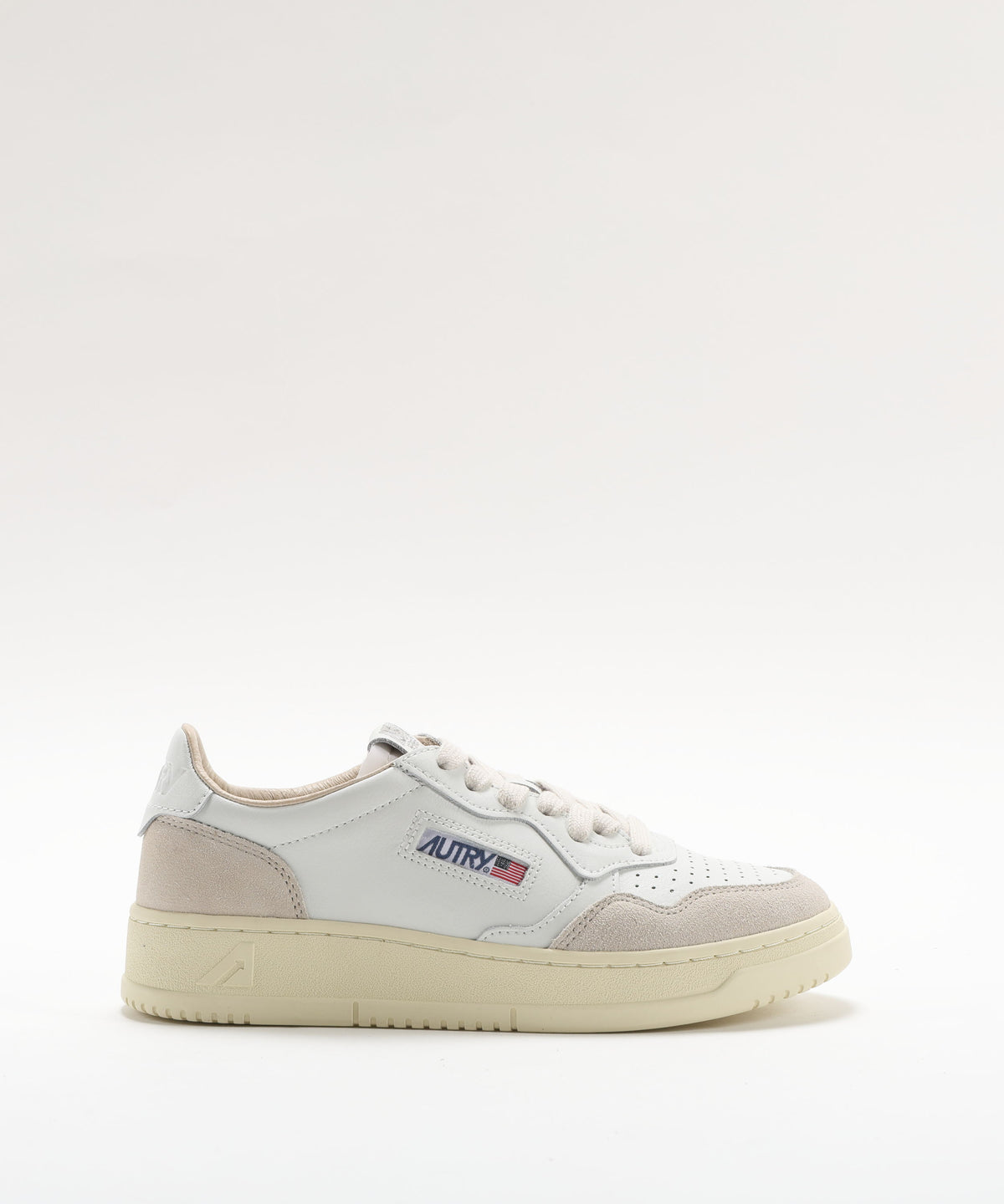 AUTRY SNEAKERS MEDALIST LOW IN PELLE BIANCA E SUEDE BEIGE