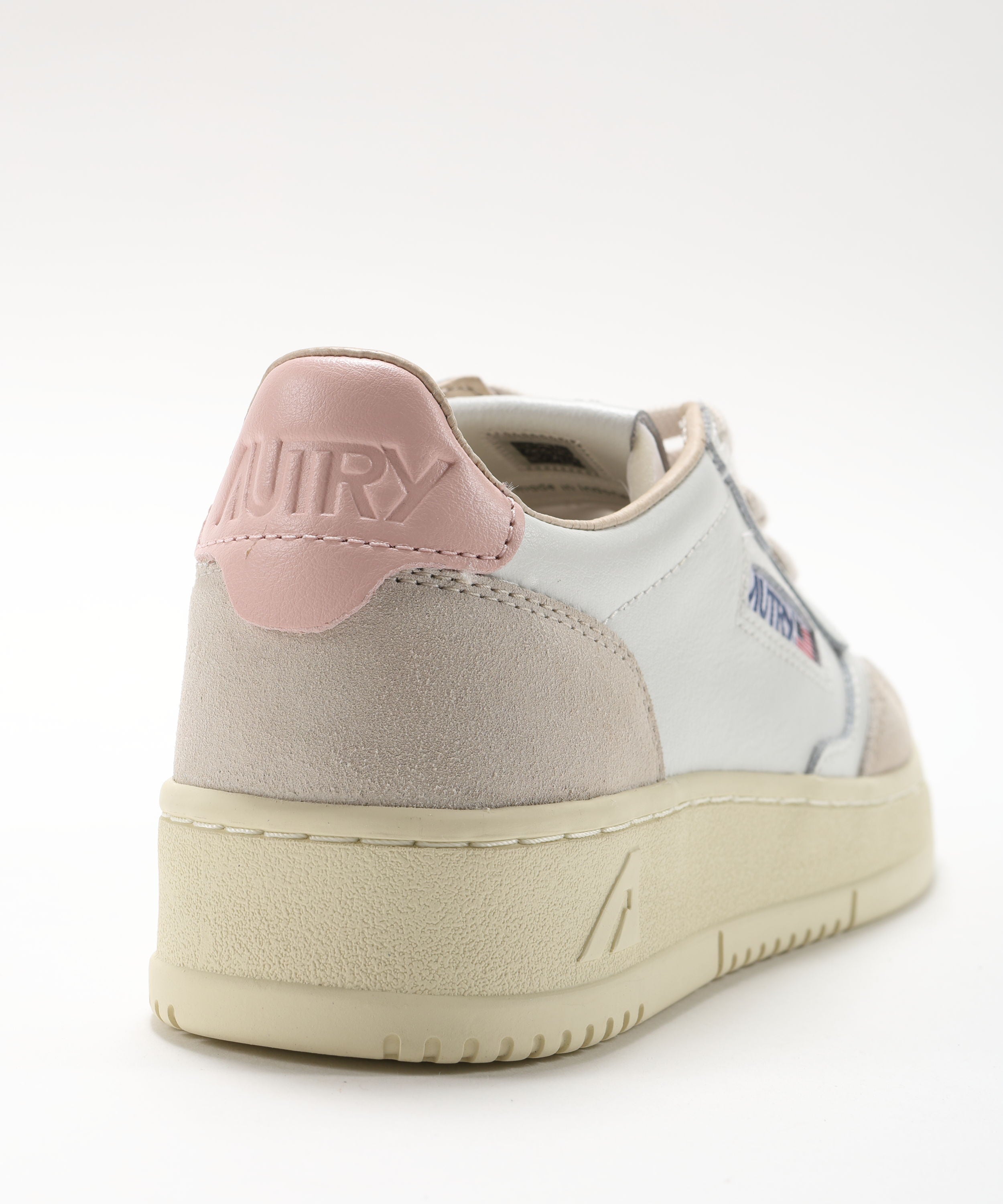 Sneakers AUTRY SNEAKERS MEDALIST LOW IN PELLE BIANCA E POWDER E SUEDE BEIGE Bianco/rosa | AUTRY