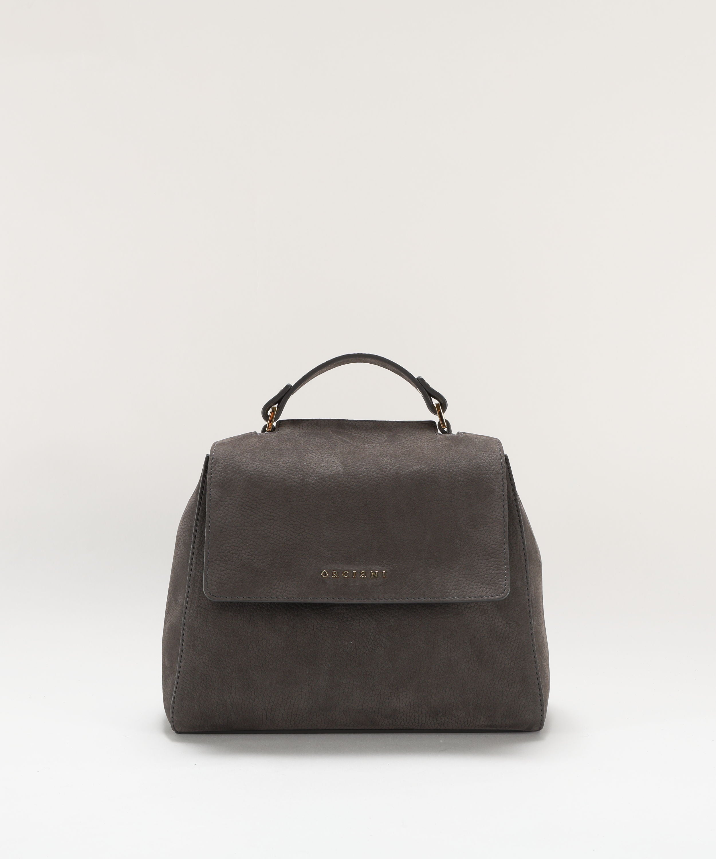 Borse ORCIANI Borsa Sveva Nabucco Small a mano in pelle nabuk con tracolla Carbone | ORCIANI