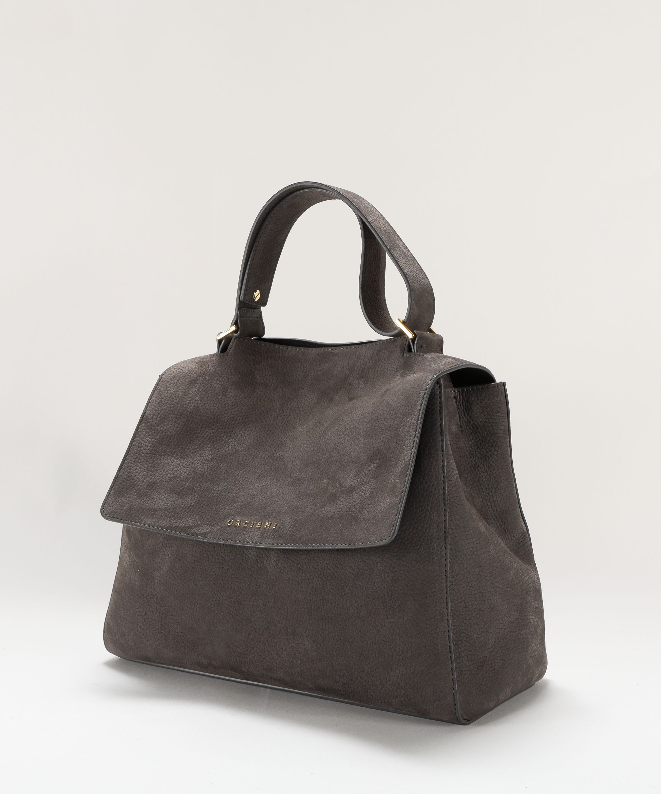 Borse ORCIANI Borsa Sveva Nabucco Media a spalla in pelle nabuk con tracolla Grigio | ORCIANI