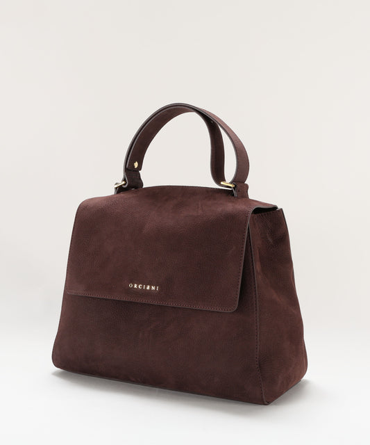 Borse ORCIANI Borsa Sveva Nabucco Media a spalla in pelle nabuk con tracolla Burgundy | ORCIANI