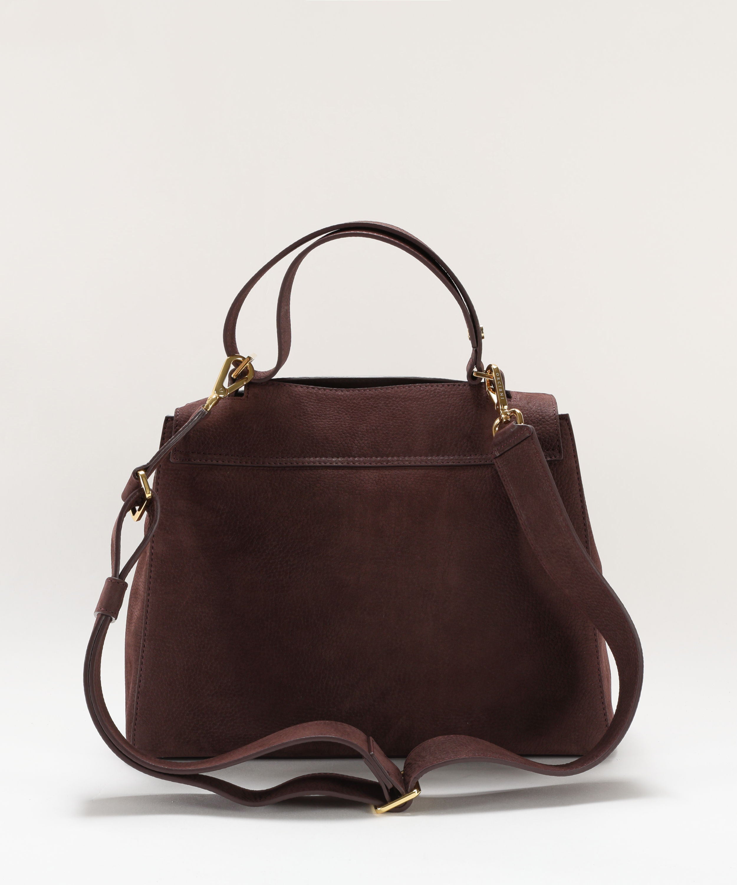 Borse ORCIANI Borsa Sveva Nabucco Media a spalla in pelle nabuk con tracolla Burgundy | ORCIANI