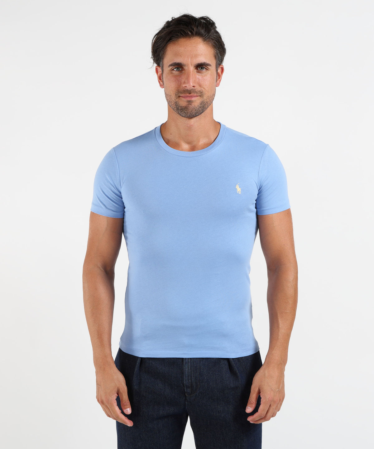 T-shirts POLO RALPH LAUREN Custom slim-fit jersey T-shirt Azzurro | POLO RALPH LAUREN
