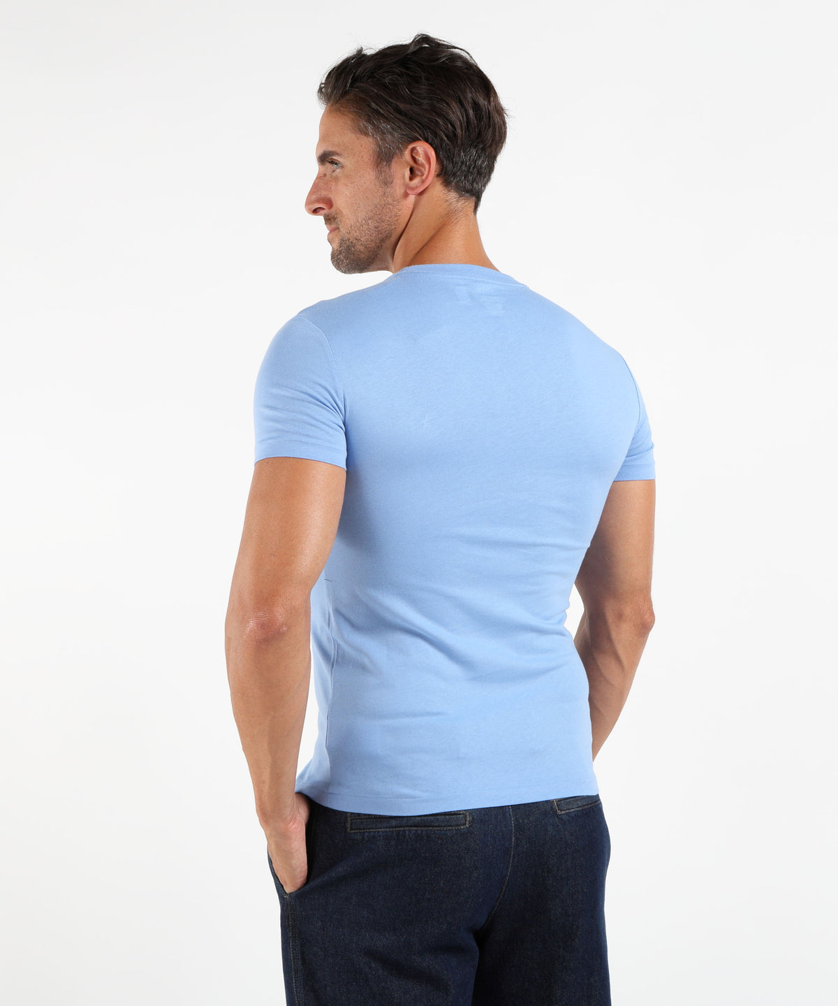 T-shirts POLO RALPH LAUREN Custom slim-fit jersey T-shirt Azzurro | POLO RALPH LAUREN