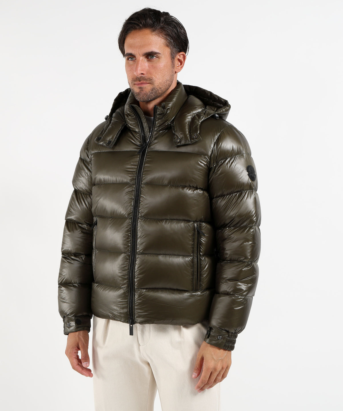 Puffer jackets HESKIMO Superlight Puffer Jacket with Detachable Hood Militare | HESKIMO