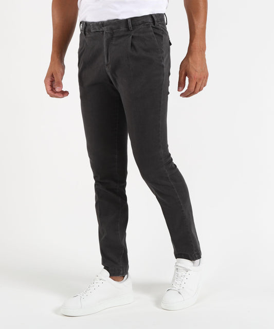 Pantaloni PT01 Pantalone Uomo Modern Fit Stone Washed Antracite | PT01