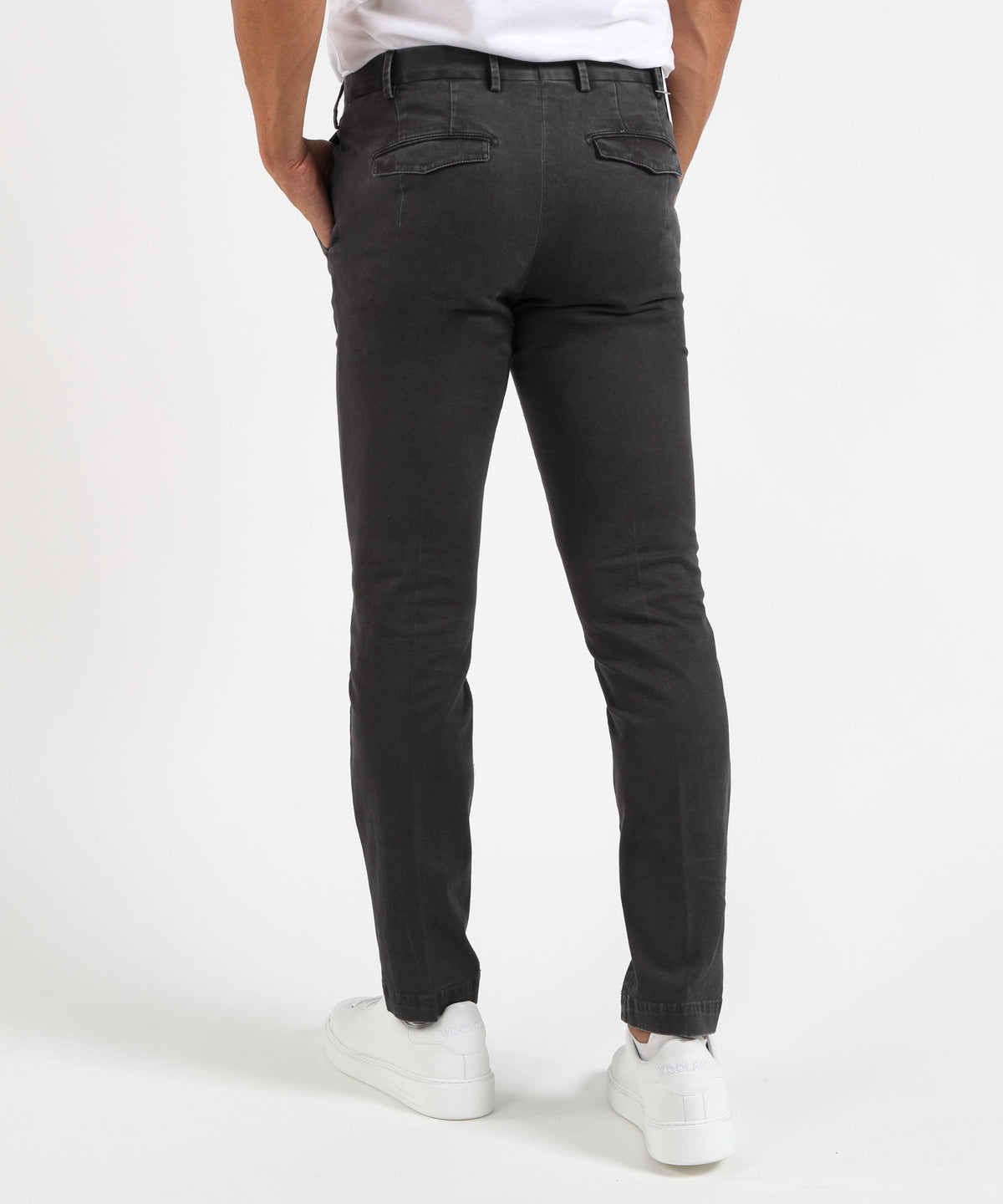 Trousers PT01 Men’s Modern-Fit Stone-Washed Trousers — Antracite | PT01