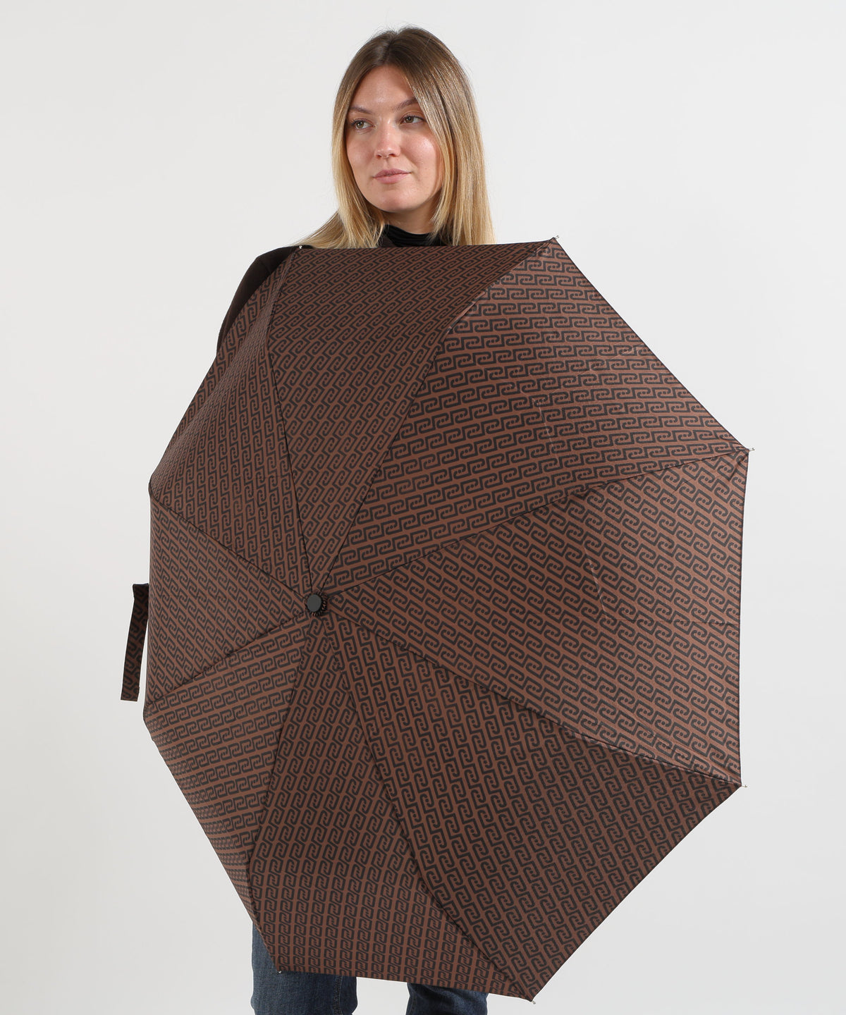 Ombrelli LIUJO SOFT Ombrello piccolo in nylon stampato Nero | LIUJO SOFT