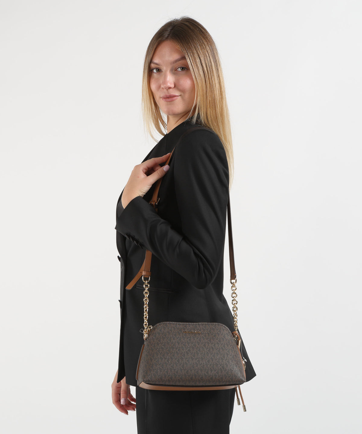Tracolle MICHAEL KORS Mini borsa a tracolla Freddie logata in pelle di vitello Marrone | MICHAEL KORS