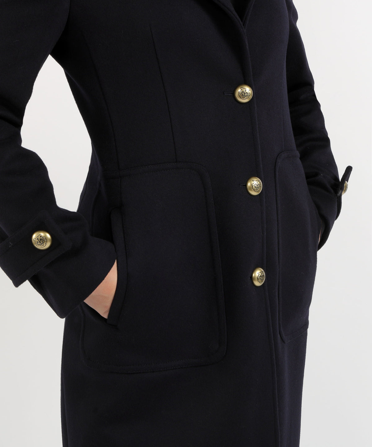 PINKO Long Wool-Blend Cloth Coat