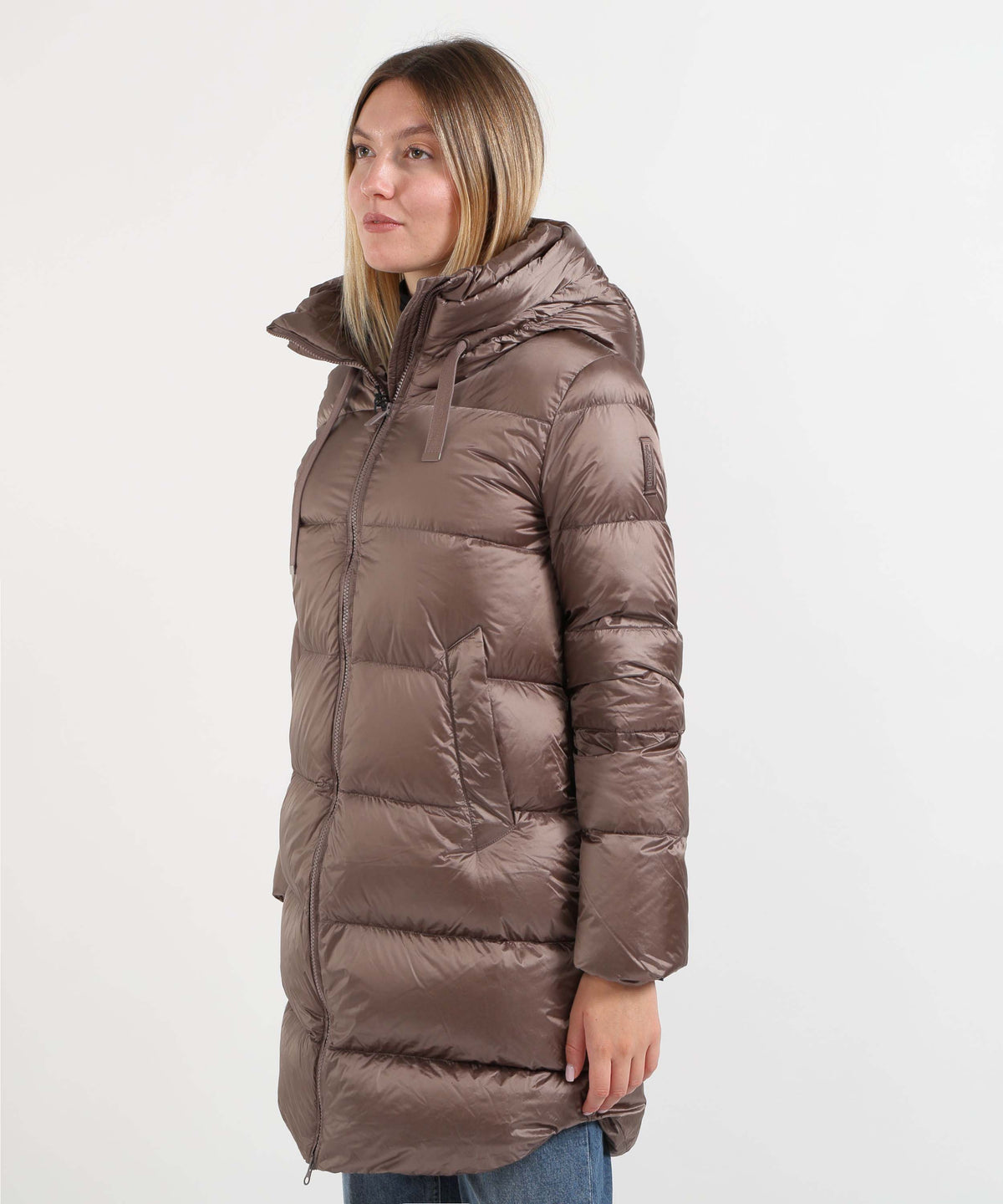 Jackets BOMBOOGIE Geneva Women's Long Windproof, Downproof Down Jacket Bronzo | BOMBOOGIE