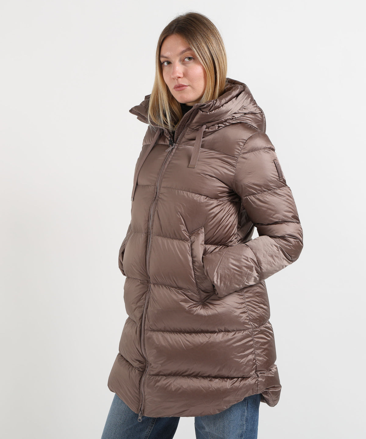Jackets BOMBOOGIE Geneva Women's Long Windproof, Downproof Down Jacket Bronzo | BOMBOOGIE