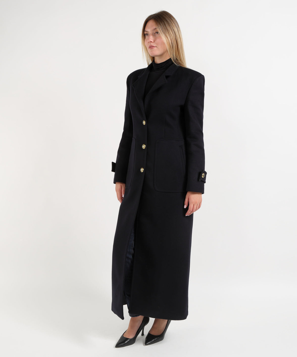 PINKO Long Wool-Blend Cloth Coat