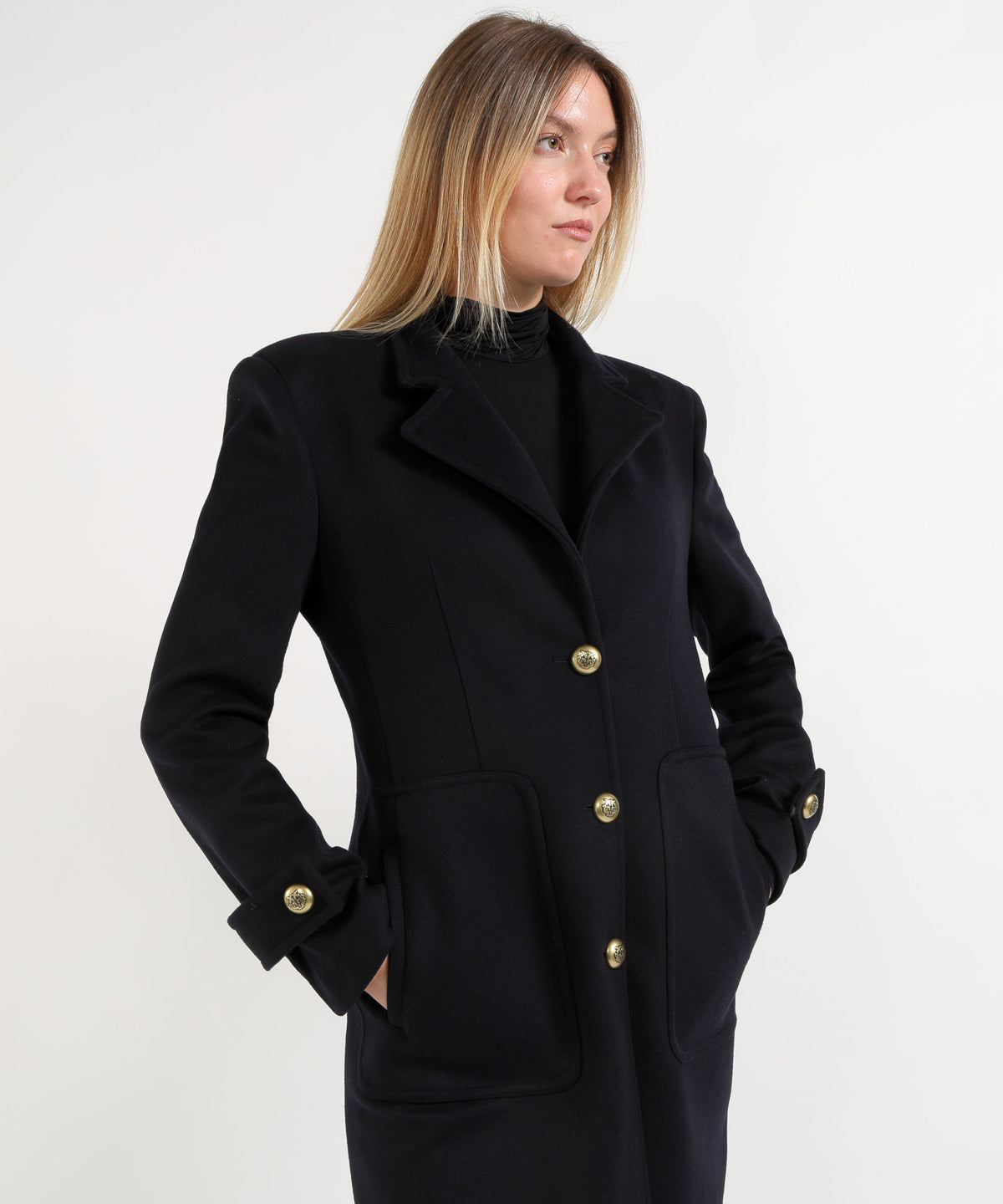 PINKO Long Wool-Blend Cloth Coat