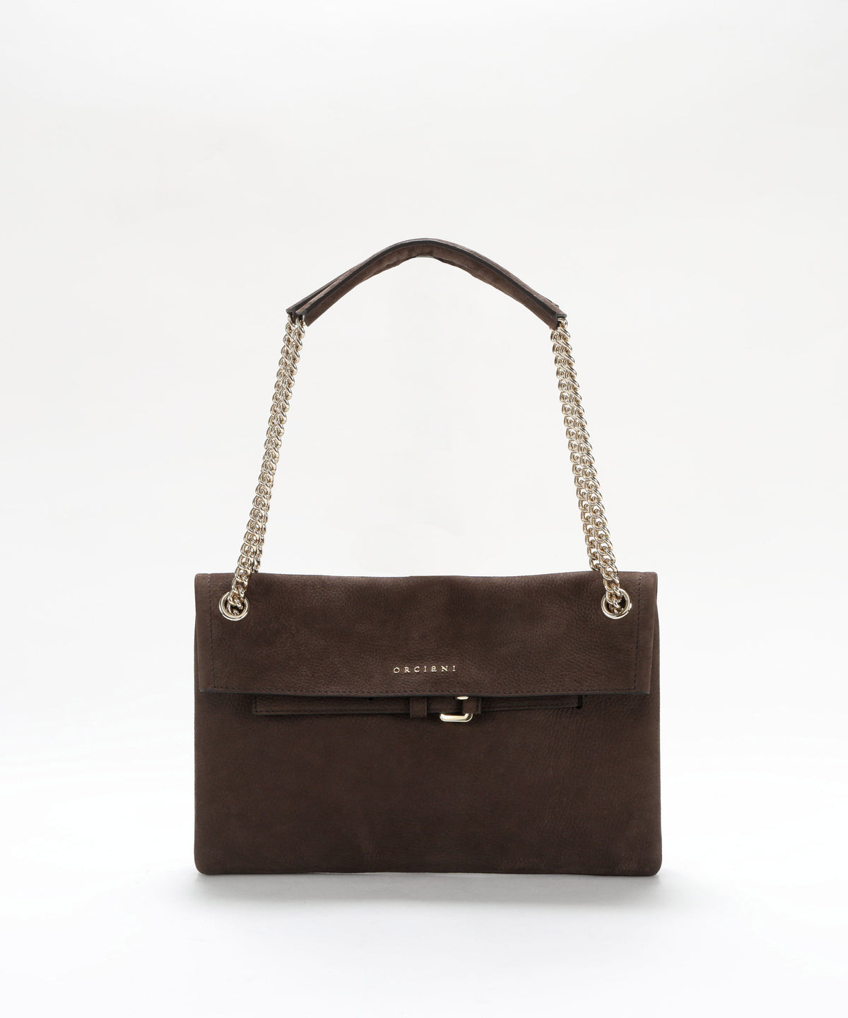 Bags ORCIANI Venus Nabucco Small Nubuck Leather Shoulder Bag Testa di moro | ORCIANI