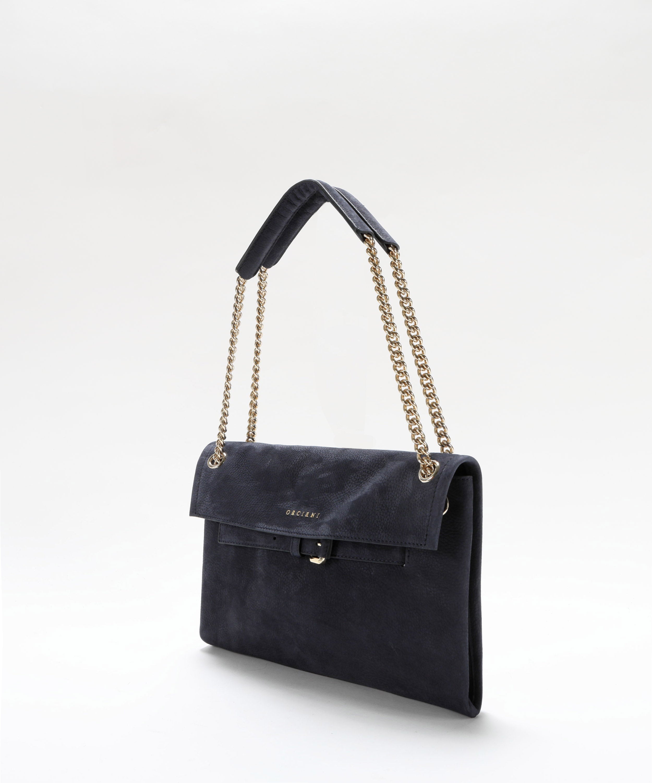 Bags ORCIANI Venus Nabucco Small Nubuck Leather Shoulder Bag Notte | ORCIANI