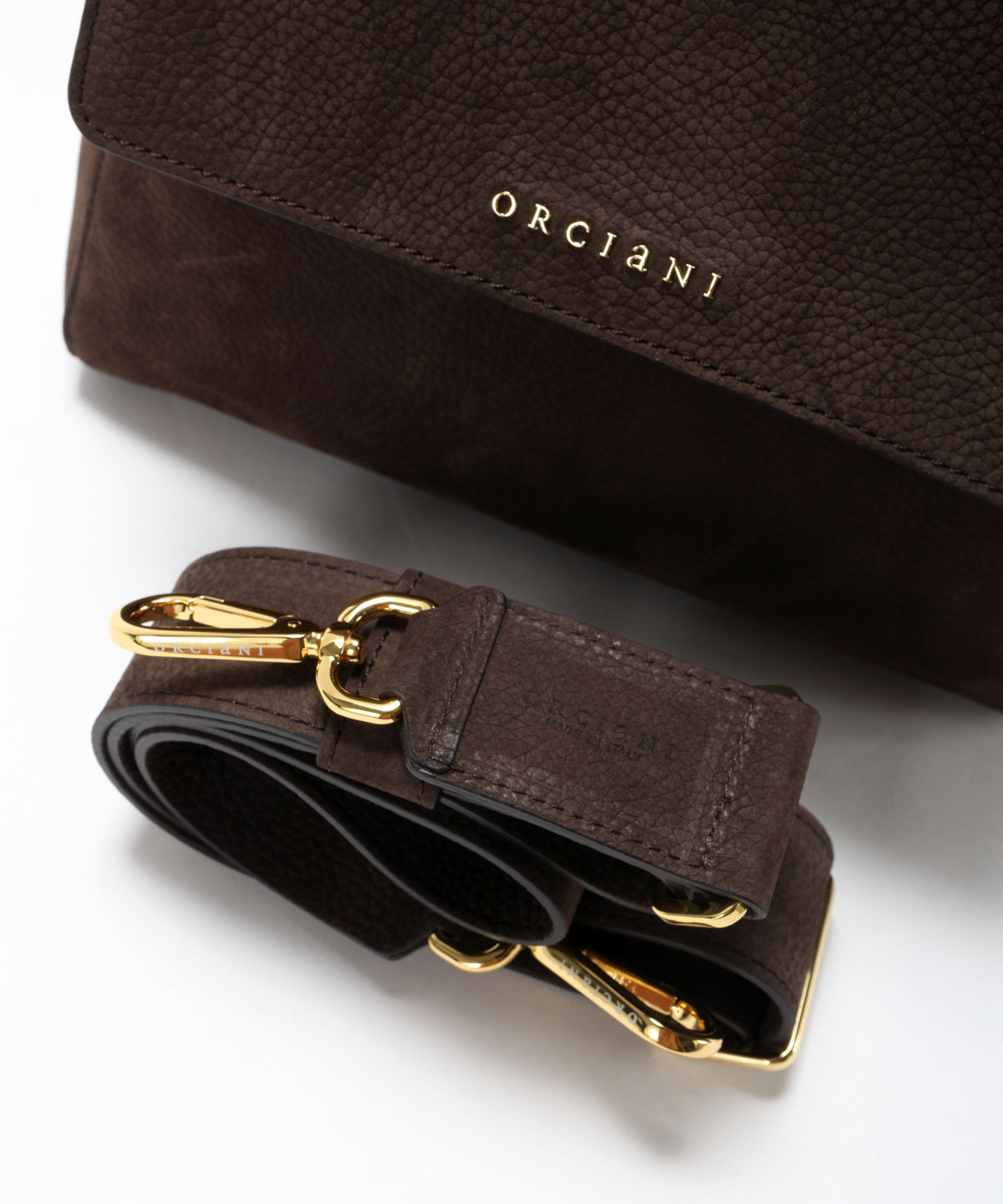 ORCIANI Borsa Sveva Nabucco Small a mano in pelle nabuk con tracolla