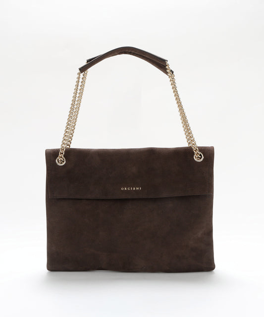 ORCIANI Venus Nabucco Midi Nubuck Leather Shoulder Bag
