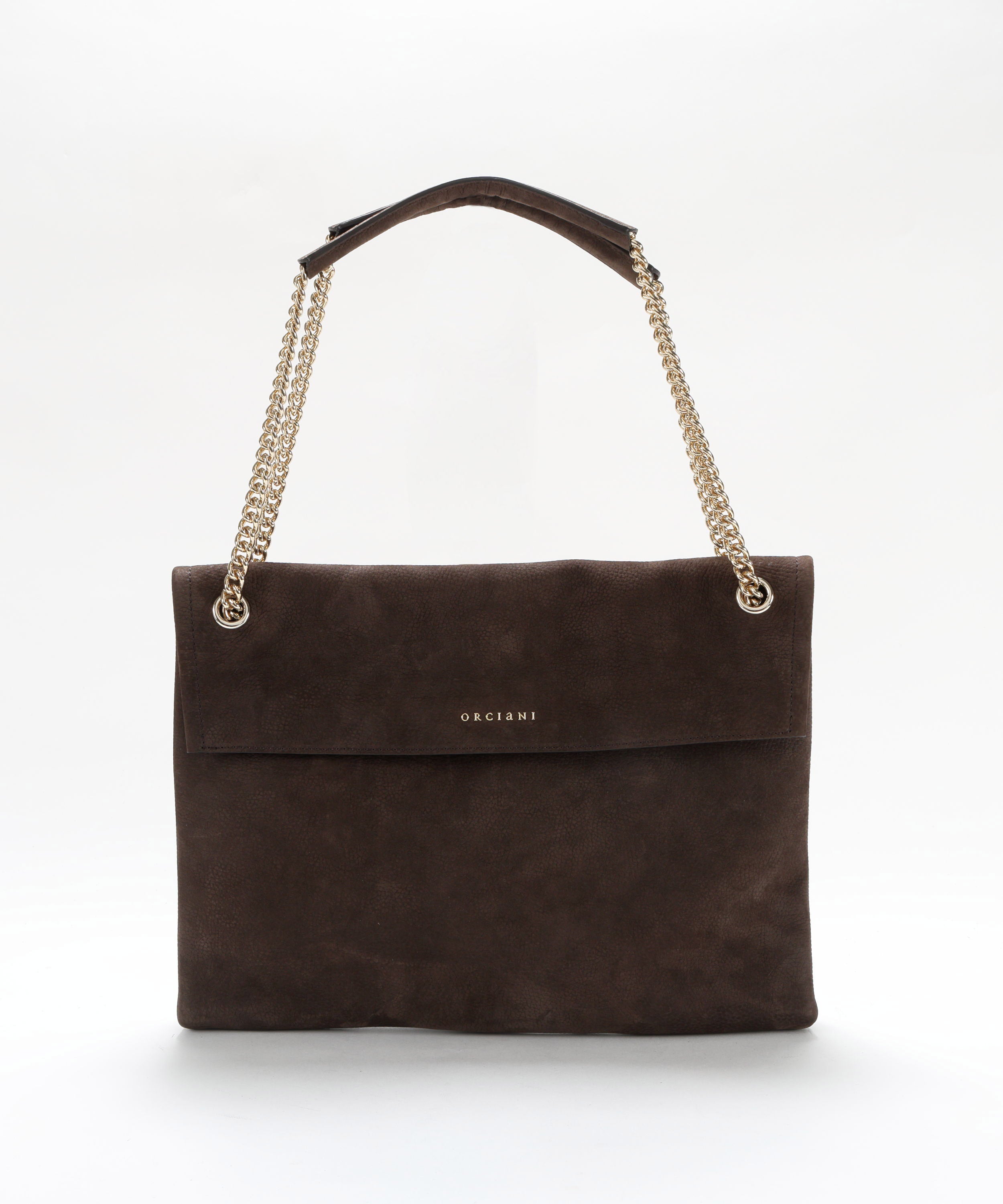 Bags ORCIANI Venus Nabucco Midi Nubuck Leather Shoulder Bag Testa di moro | ORCIANI