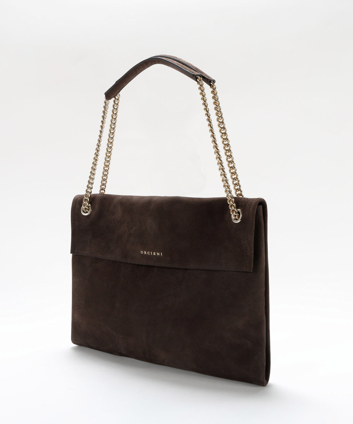 Bags ORCIANI Venus Nabucco Midi Nubuck Leather Shoulder Bag Testa di moro | ORCIANI