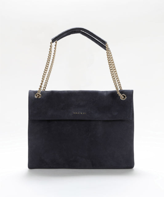 Bags ORCIANI Venus Nabucco Midi Nubuck Leather Shoulder Bag Notte | ORCIANI