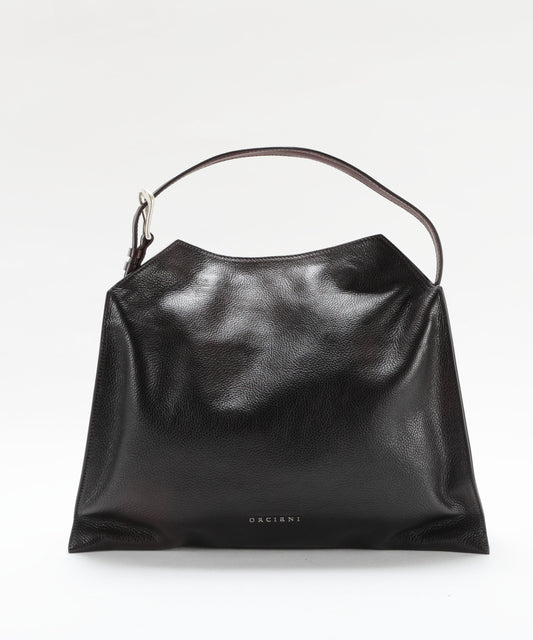 Borse ORCIANI Borsa Trinity Lagoon Midi a spalla in pelle Testa di moro | ORCIANI