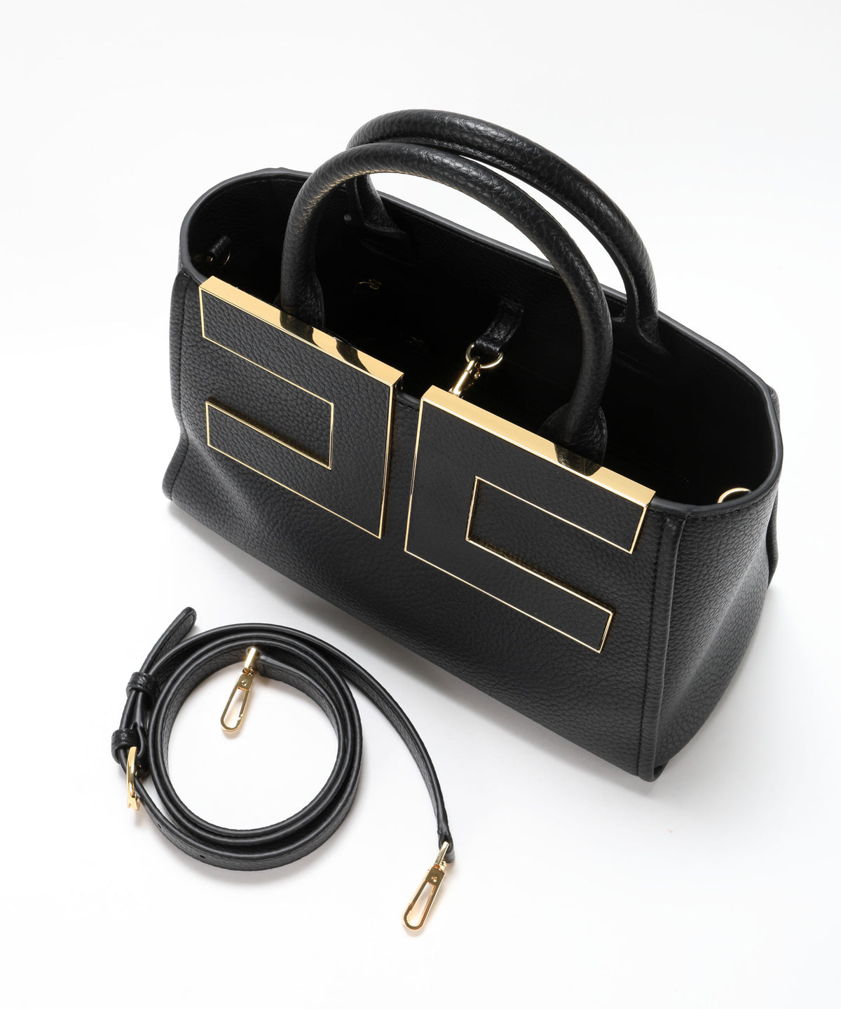 Bags ELISABETTA FRANCHI Logo Tote Bag Nero | ELISABETTA FRANCHI