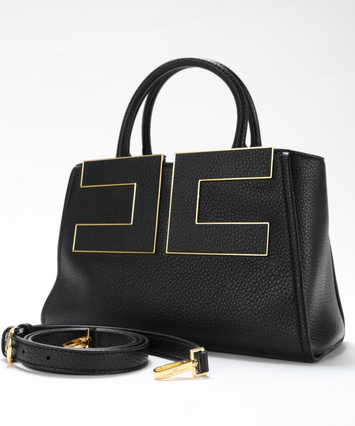 Bags ELISABETTA FRANCHI Logo Tote Bag Nero | ELISABETTA FRANCHI