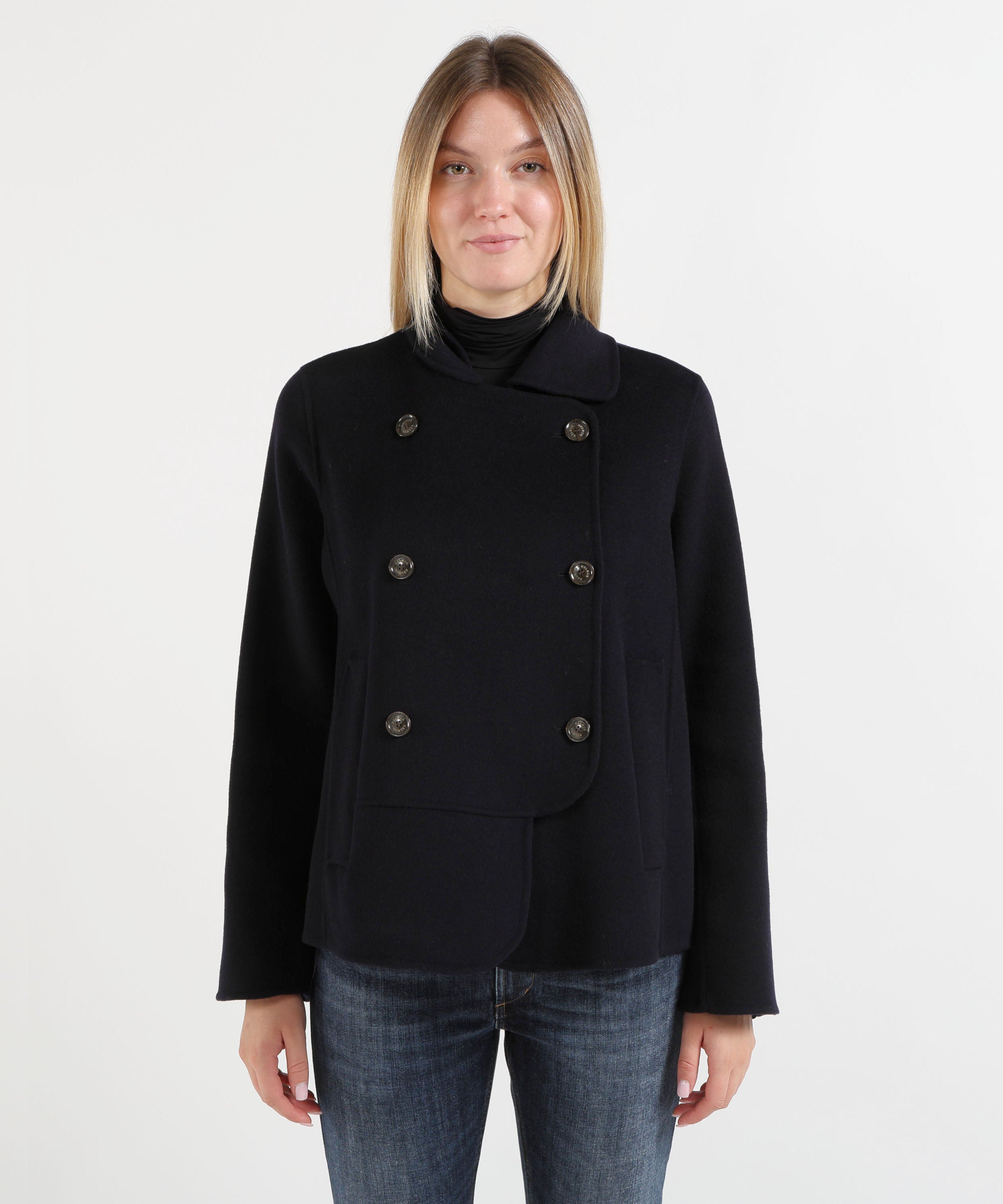 Caban HELMUR Giacca-Cappotto Donna LUGANO in Lana e Cashmere Blu | HELMUR