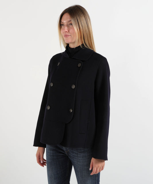 Caban HELMUR Giacca-Cappotto Donna LUGANO in Lana e Cashmere Blu | HELMUR