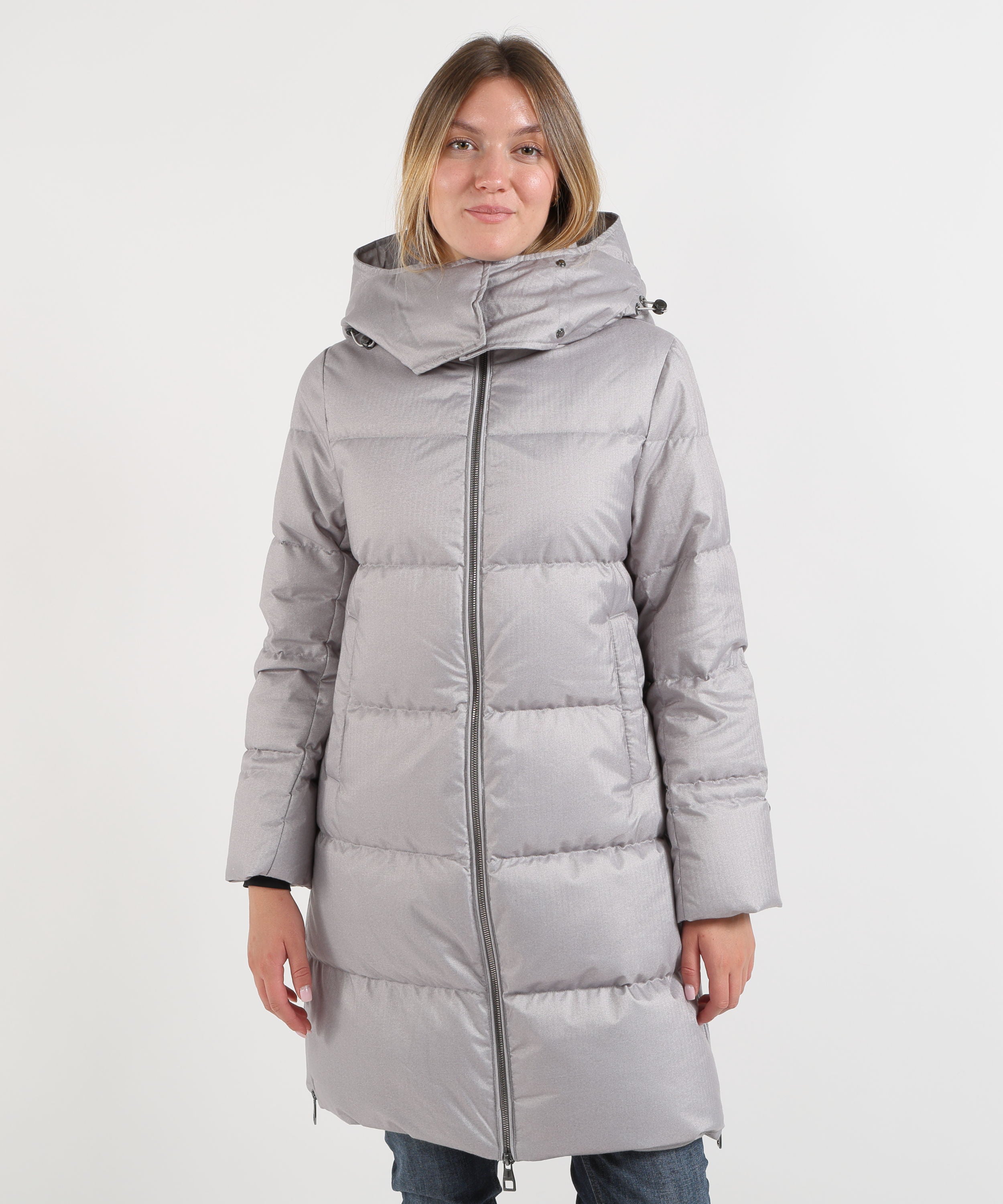 Parka HELMUR Parka Lungo Donna SIDNEY in Lana Tecnica Perla | HELMUR