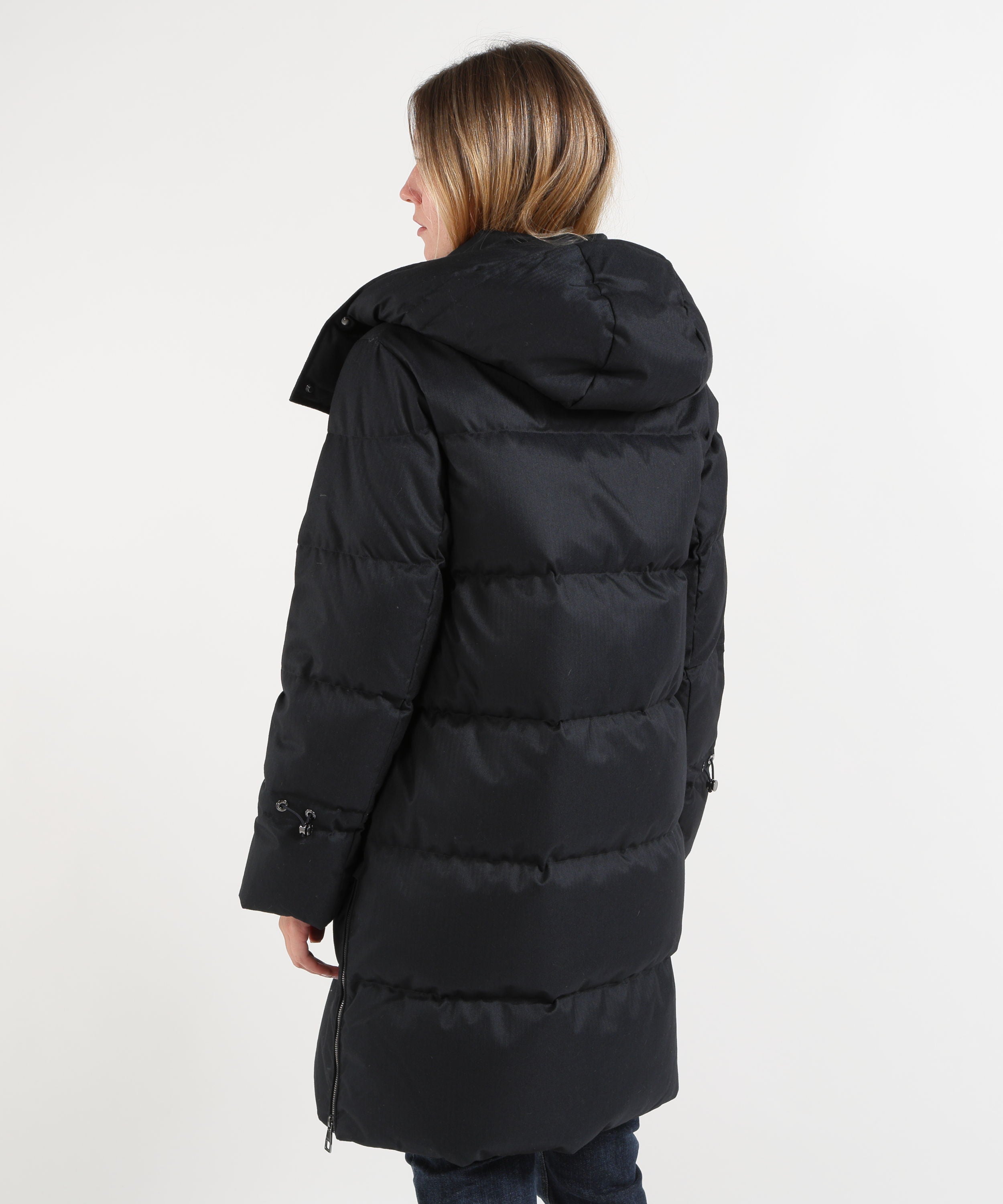 Parka HELMUR Parka Lungo Donna SIDNEY in Lana Tecnica Blu | HELMUR