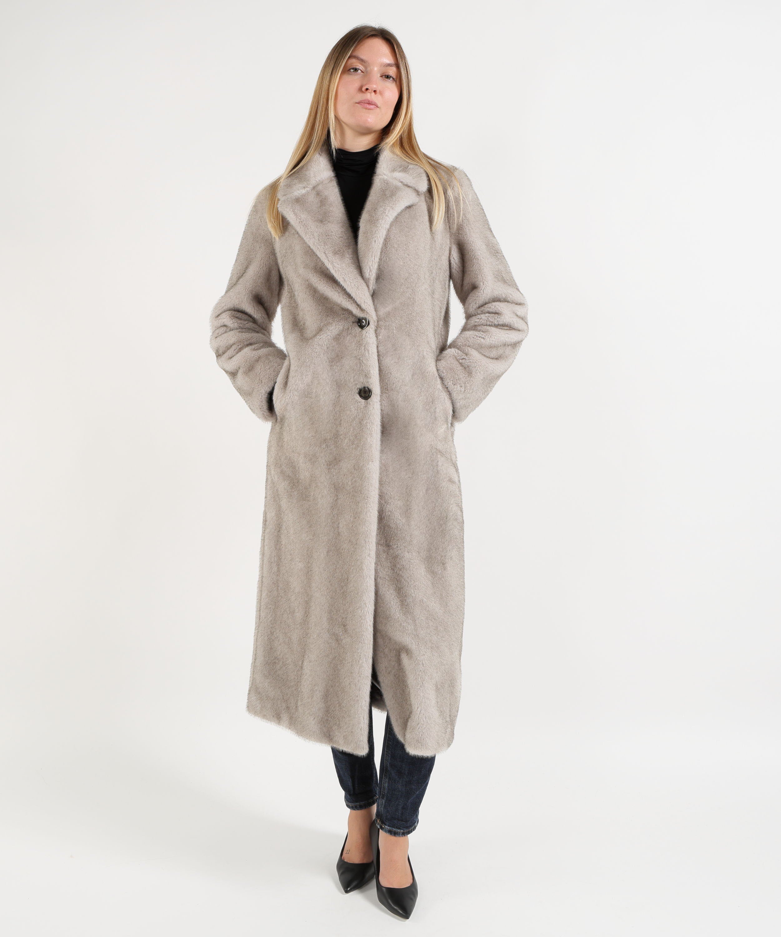 Pellicce HELMUR Pelliccia Lunga Donna VICTORIA in Eco-Fur Perla | HELMUR