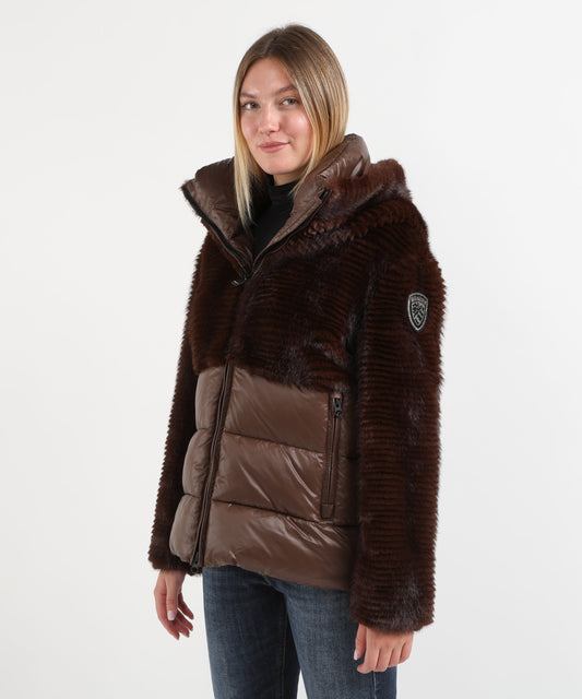 Piumini BLAUER Piumino Blauer Fanevil Regular Donna con Inserto in Ecopelliccia Marrone | BLAUER