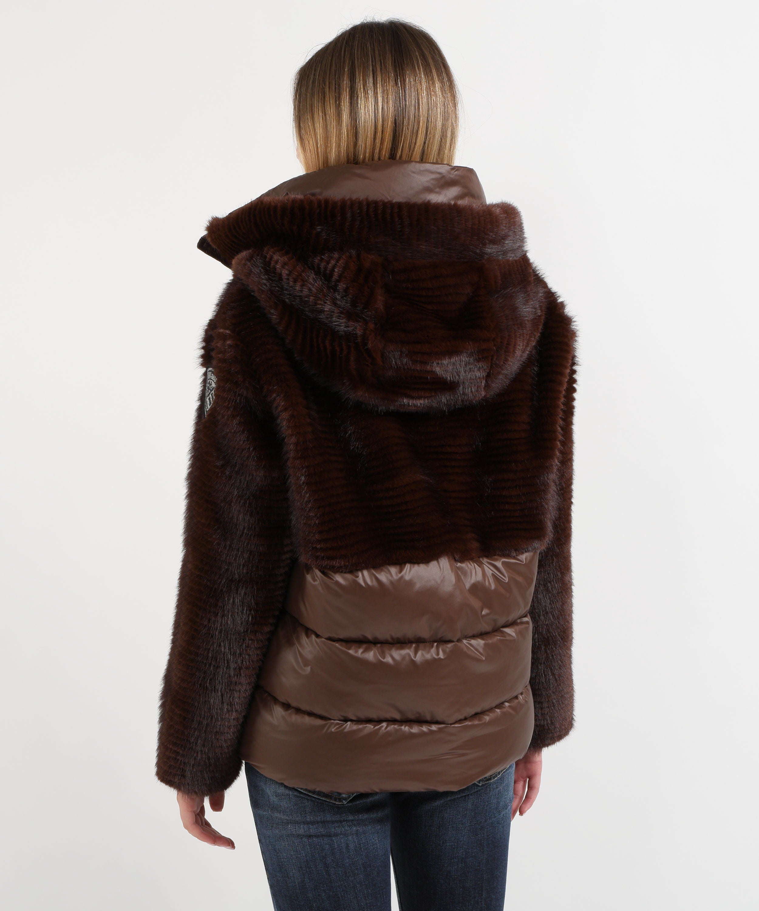 Piumini BLAUER Piumino Blauer Fanevil Regular Donna con Inserto in Ecopelliccia Marrone | BLAUER
